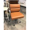 Image 1 : HERMAN MILLER NUTMEG LEATHER SOFT PAD PNEUMATIC MANAGEMENT CHAIR, RETAIL VALUE $5,245.00 CAD