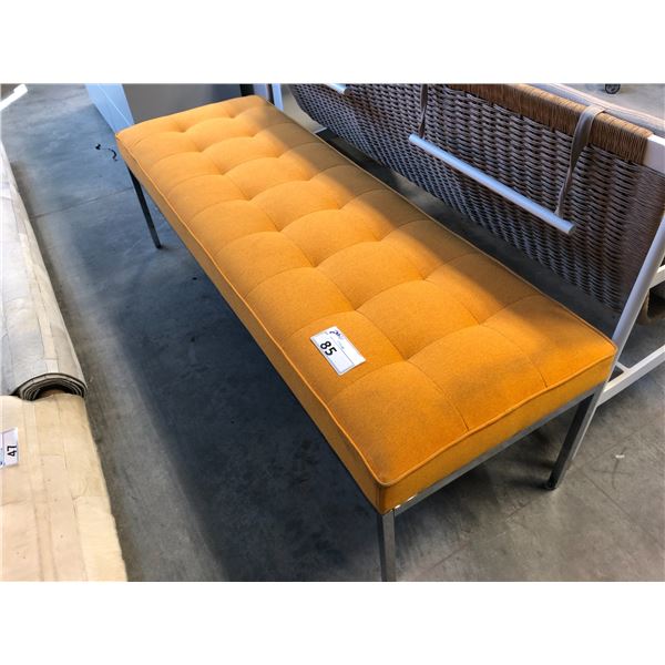 KNOLL DIVA DAFFODIL/CHROME RELAXED BENCH 58"W, RETAIL VALUE $4,727.00 CAD