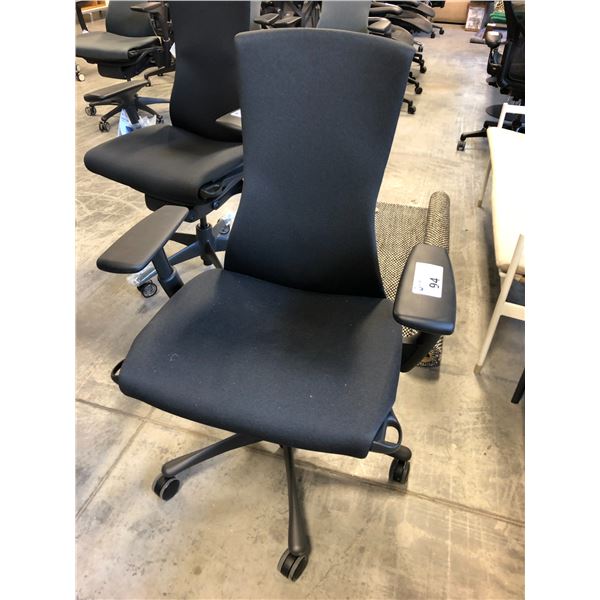 HERMAN MILLER EMBODY BLACK/GRAPHITE FULLY ADJUSTABLE GAMING TASK CHAIR RETAIL VALUE $2,960 CAD