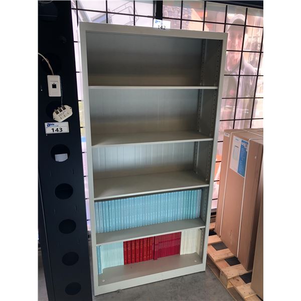 GREY METAL 72"H BOOKCASE