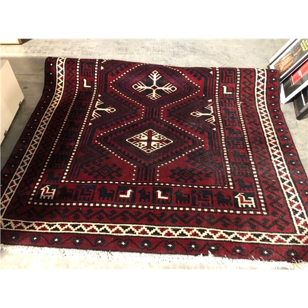 2 RED WOOL RUGS 6' X 8.5 , 4.5' X 7'