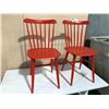 Image 1 : 2 DESIGN WITHIN REACH ORANGE SALT SIDE CHAIRS - ONE HAS CONDITION ISSUES