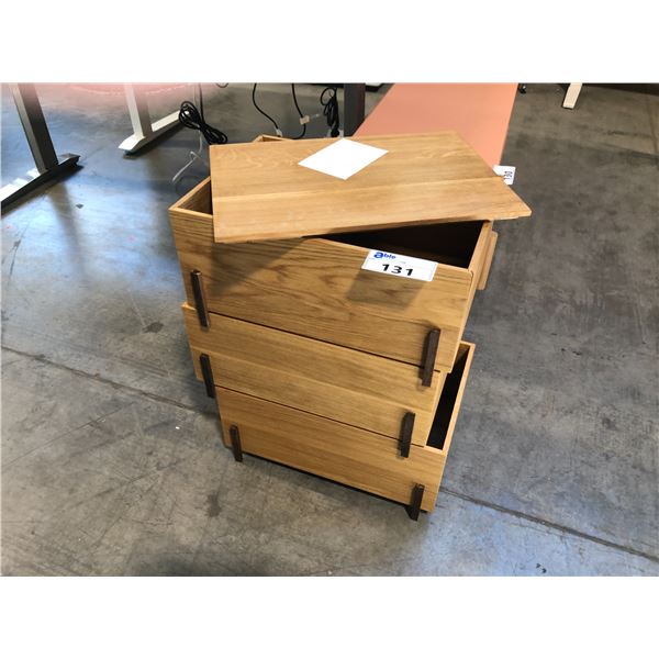 KRISTINA DAM OAK STACK STORAGE BOX (SOME DAMAGE)