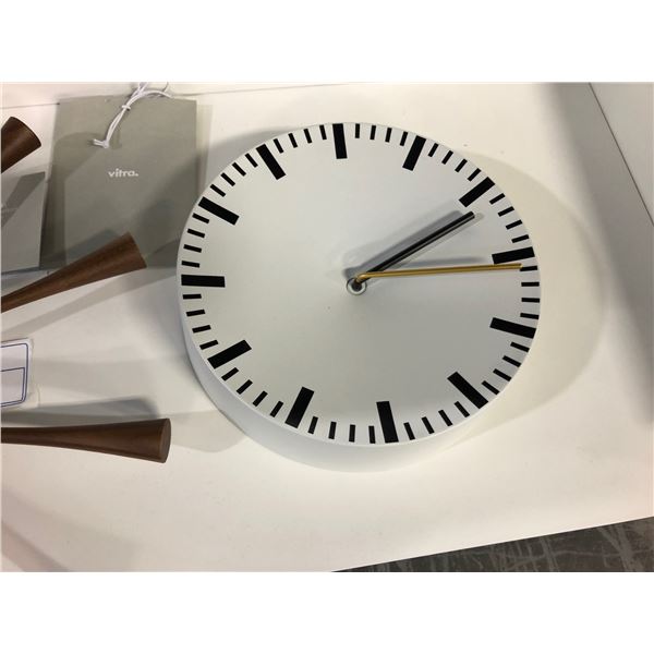 VITRA GEORGE NELSON WALNUT/BRASS SPINDLE CLOCK (BROKEN SPINDLE