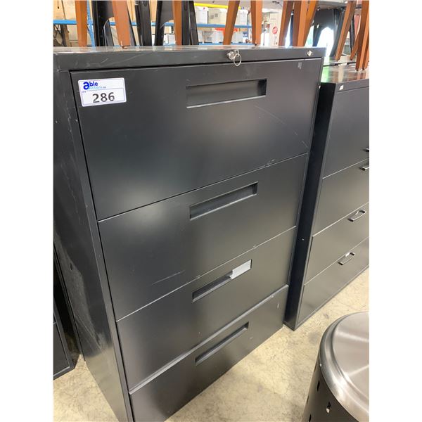 *L* BLACK 4 DRAWER LATERAL FILE CABINET