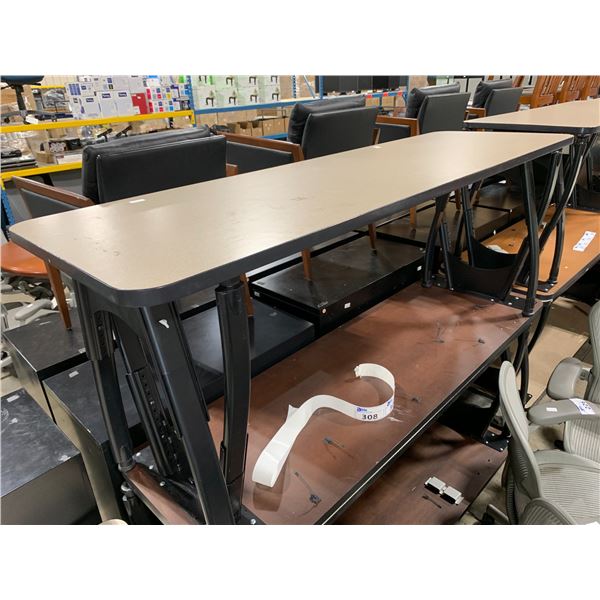 *L* BLACK & GREY 6'L X 23"W X 28.5" H TASK TABLE (HEIGHT ADJUSTABLE)