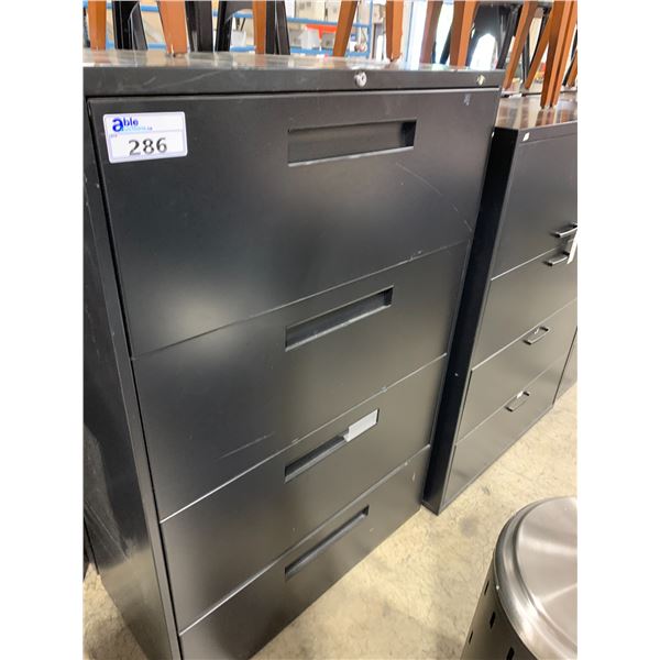 *L* BLACK 4 DRAWER LATERAL FILE CABINET