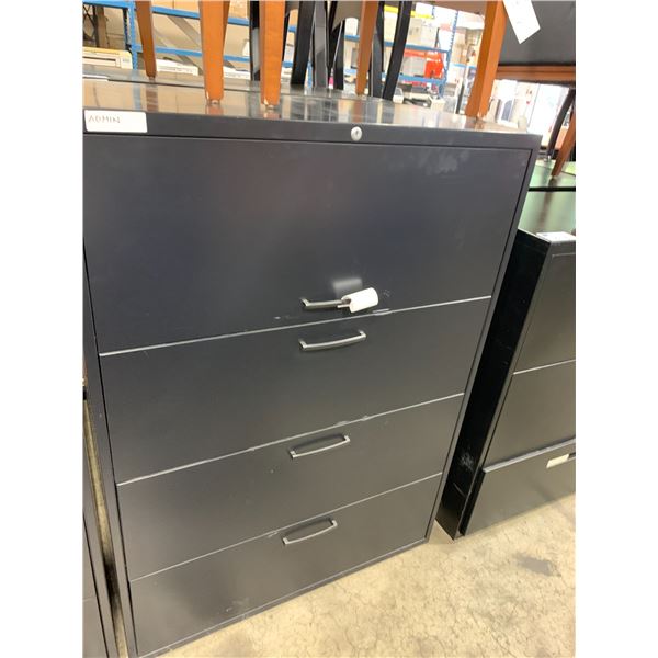 *L* BLACK 4 DRAWER LATERAL FILE CABINET