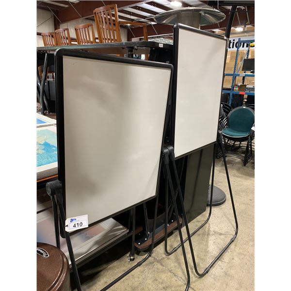 *L* 2 QUARTET STANDING TWO SIDED WHITE BOARDS ( **ONE HAS A BROKEN LEG** )