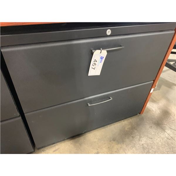 *L* BLACK 2 DRAWER LATERAL FILE CABINET