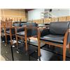 Image 3 : *L* LOT OF 4 EFFILE BLACK LEATHER ARMCHAIRS