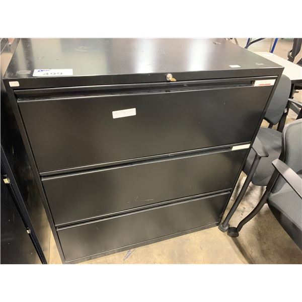 *L* BLACK 3 DRAWER LATERAL FILE CABINET