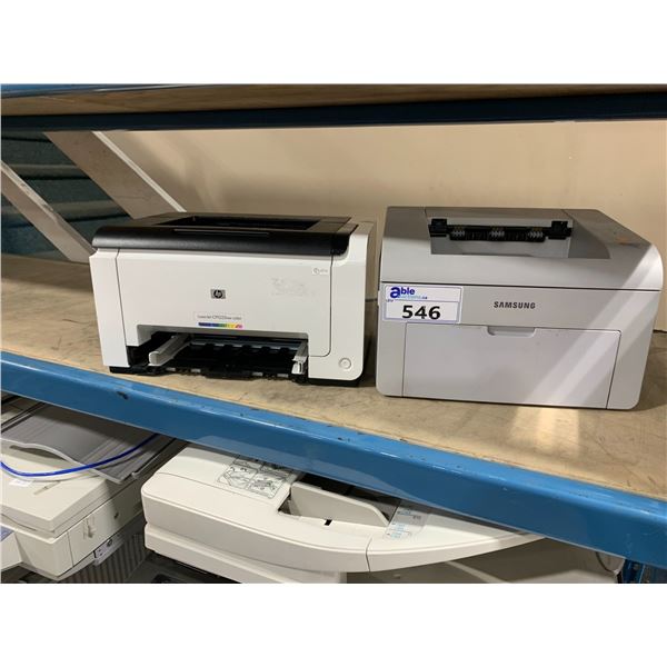 *L* HP LASERJET CP1025NW COLOR PRINTER & SAMSUNG ML-2510 MONO LASER PRINTER