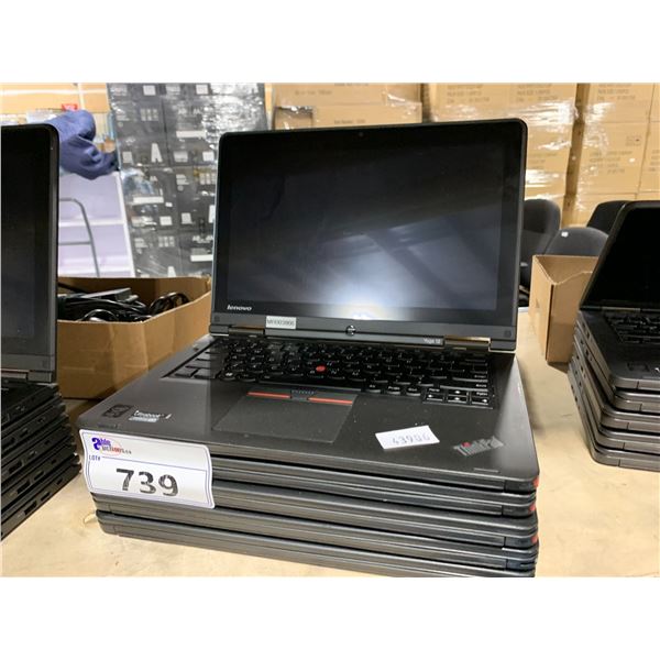 *L* LOT OF 5 THINKPAD 'YOGA & YOGA 12' CORE I7'S WITH BOX OF ASSORTED POWER ADAPTORS