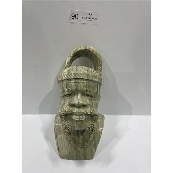 Worried Chief Hand Carved Butter Jade Statue By Brian Gwins Chuicumbimke