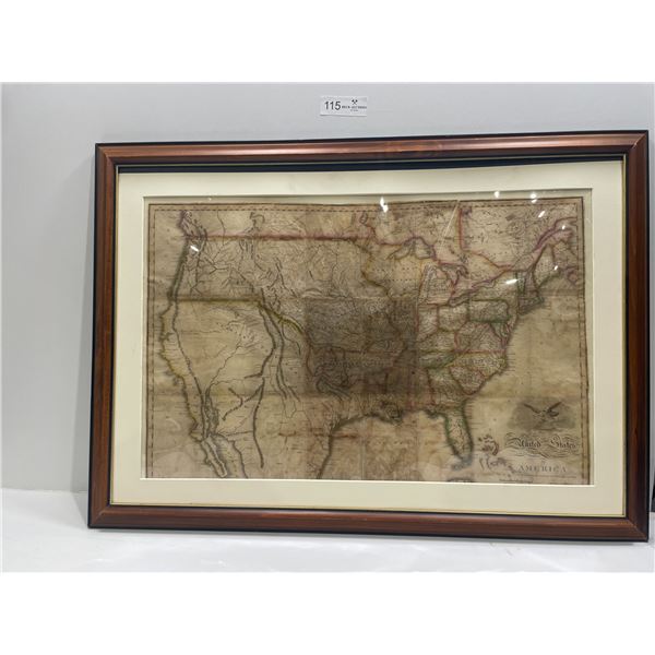 Vintage Framed Map Of America