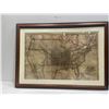 Image 1 : Vintage Framed Map Of America