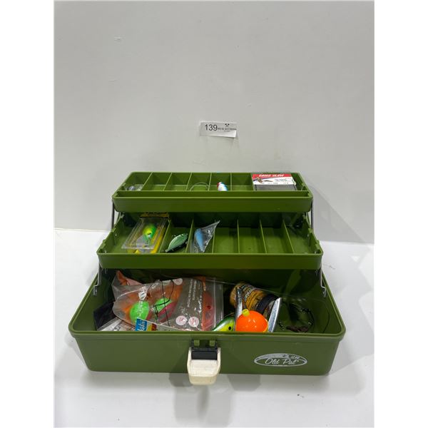 Layered Fishing Supplies Box And Contents