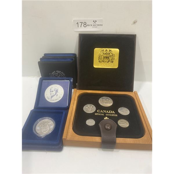 1982 Canadian Proof Set & 3 Pope John Paul Collector Coins