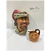 Image 1 : Royal Doulton "John Barleycorn" Character Jug & Vintage Bossons Chalkware Head "Robin Hood"