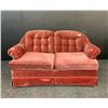 Image 1 : Velvet Texture Maroon Loveseat