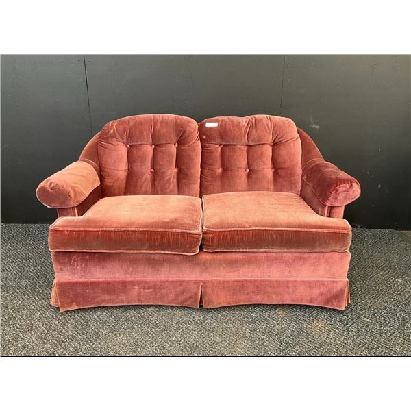 Velvet Texture Maroon Loveseat
