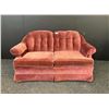 Image 1 : Velvet Texture Maroon Loveseat