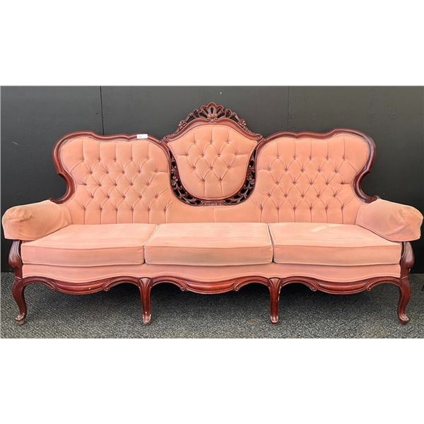 Velvet Texture Pink Loveseat