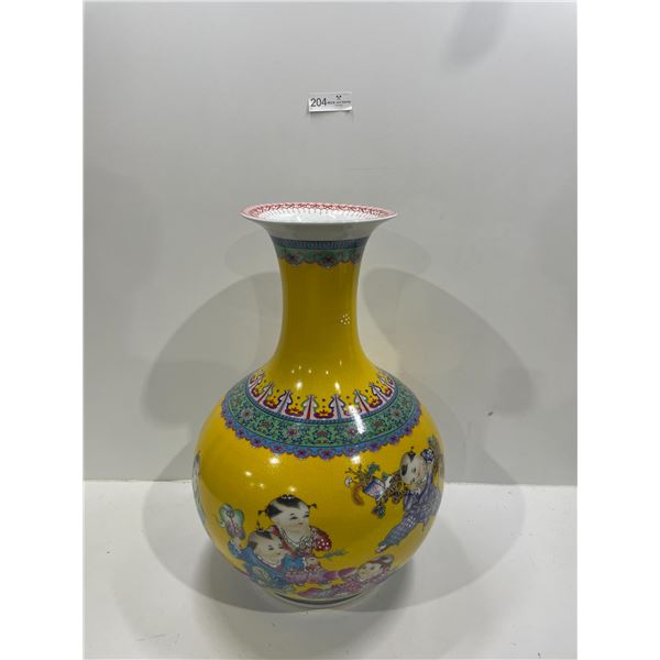 Chinoiserie Style Painted Ceramic Vases