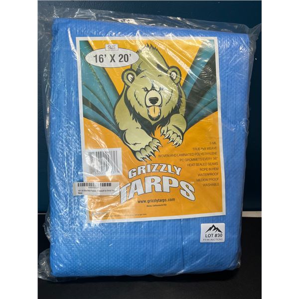 Lot of 1 Grizzly Tarp - 16ft x 20ft