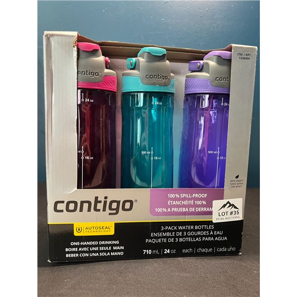 Lot of Contigo Spillproof 3-Pack Water Bottles - 24oz Each