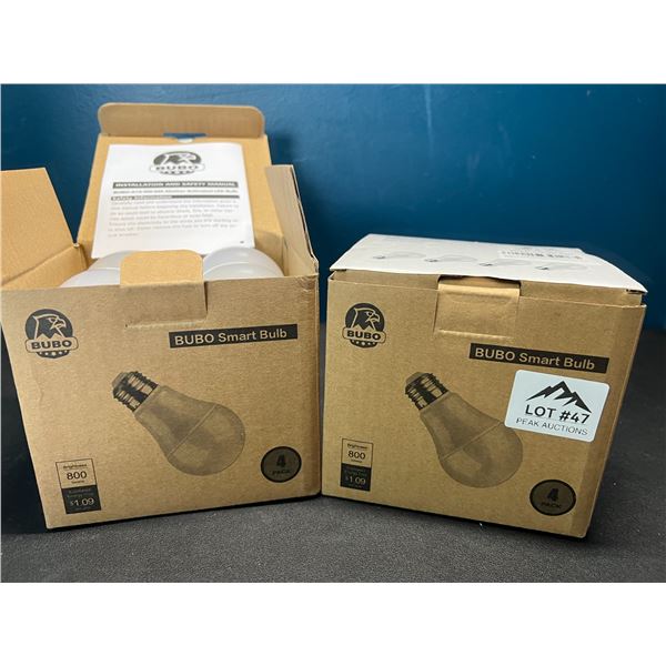 Lot of 2 Multi-Packs of LED Smart Light Bulbs - 4PCS Per Box/8 Total