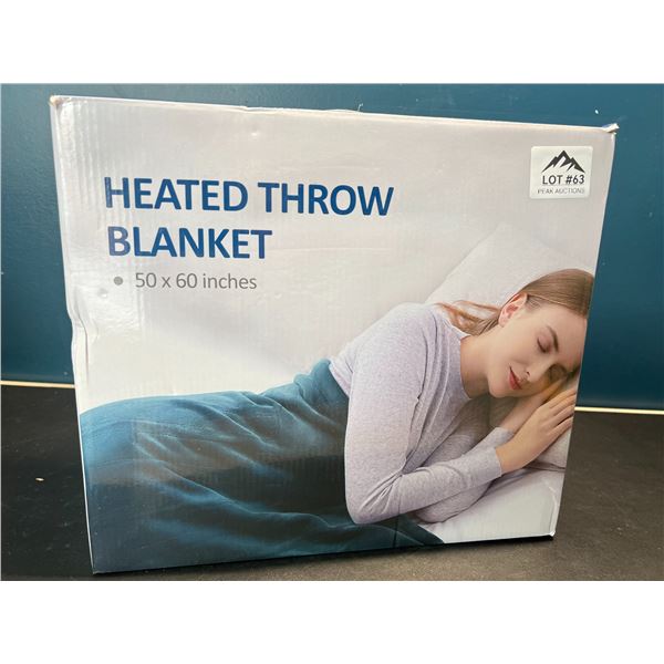 Lot of 1 Heated Throw Blanket - 50 x 60 inch - Dark Blue