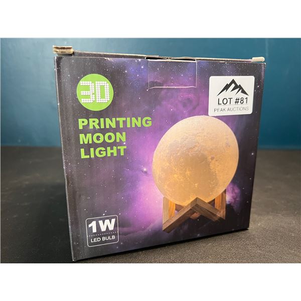 Lot of 1 3D Printed Rechargeable Moon Lamp