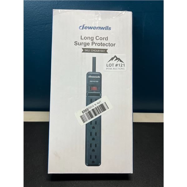 Lot of 1 Long Cord (15ft) Power Surge Protector/Power Bar