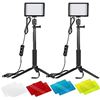 Image 1 : Lot of Neewer 2pack Dimmable 5600K USB LED Video Lights w/ Tripod Stand