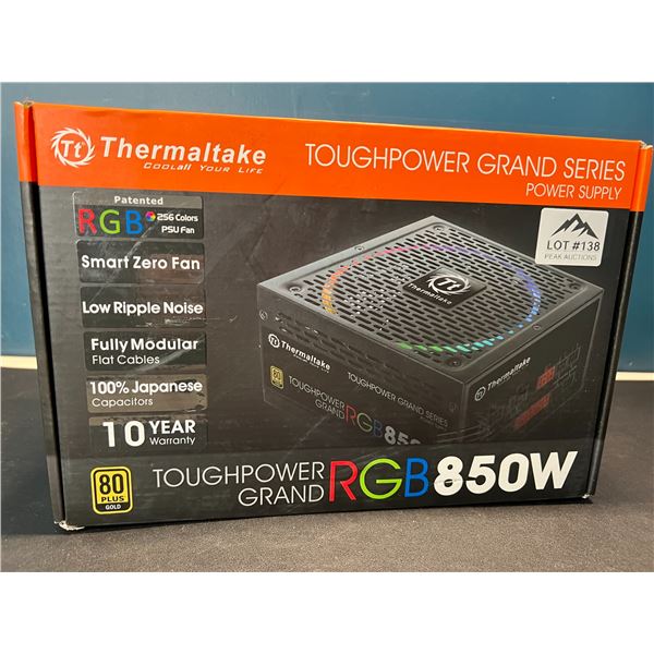 Lot of 1 Thermaltake ToughPower Grand Series RGB850W Power Supply for PC