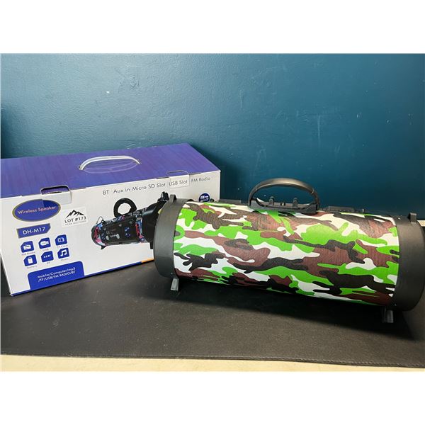 Lot of 1 Bluetooth Portable Speaker - Camo Green Design