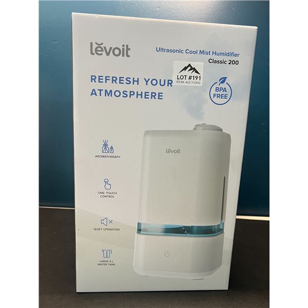 Lot of 1 Levolt Ultrasonic Cool Mist Humidifier - Large 4L Tank