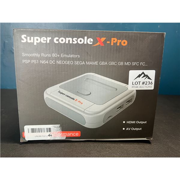 Lot of 1 Super Console X-Pro Retro Game Console - Smoothly Runs 80+ Emulators