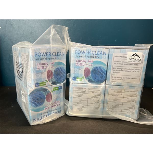 Lot of 2 Multi-Packs of Laundry Balls for Washing Machines - 4pcs per set/8 Total
