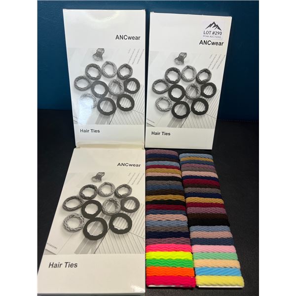 Lot of 3 Boxes of Multi-Colour Hair Ties