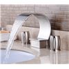 Image 1 : Lot of 1 Waterfall Widespread Bathroom Sink Faucet - Silver