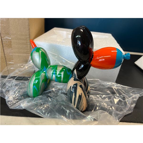 Lot of 2 Glass Balloon Dog Ornaments