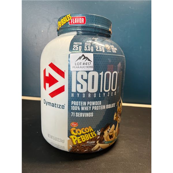Lot of 1 ISO100 Hydrolized Protein Powder - Cocoa Pebbles Flavor - 5 LB Tub! Brand New Sealed!