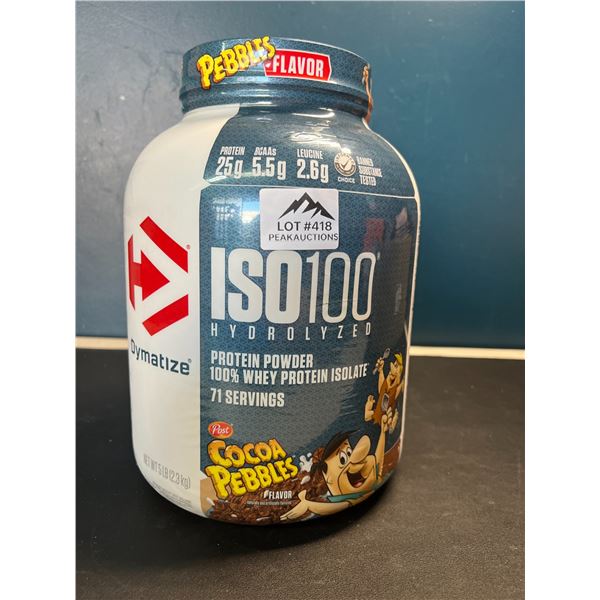 Lot of 1 ISO100 Hydrolized Protein Powder - Cocoa Pebbles Flavor - 5 LB Tub! Brand New Sealed!