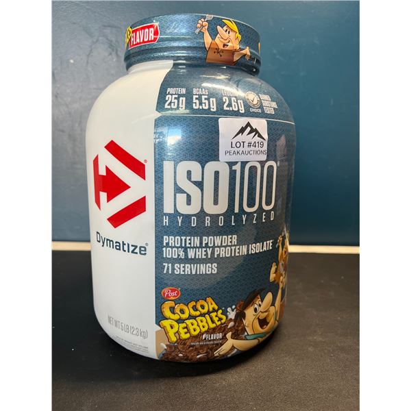Lot of 1 ISO100 Hydrolized Protein Powder - Cocoa Pebbles Flavor - 5 LB Tub! Brand New Sealed!
