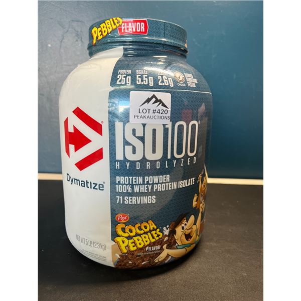 Lot of 1 ISO100 Hydrolized Protein Powder - Cocoa Pebbles Flavor - 5 LB Tub! Brand New Sealed!