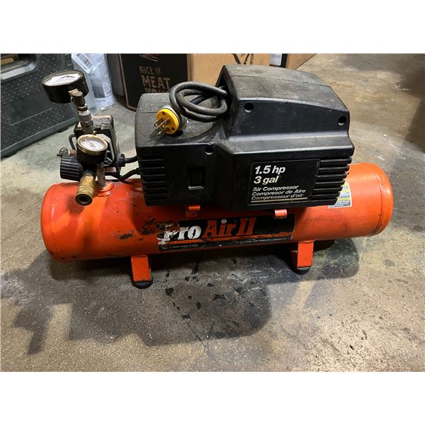 Lot of 1 Pro Air 2 1.5HP/3 gal Air Compressor - Used