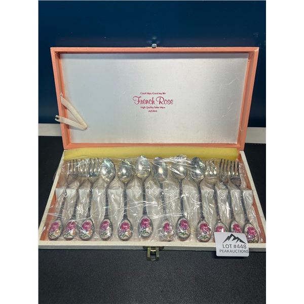 Lot of 1 Vintage French Rose TableWare Set - Used